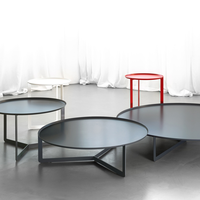 ROUND 3 round coffee table made of metal cm ø80x23h